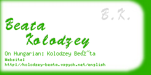 beata kolodzey business card